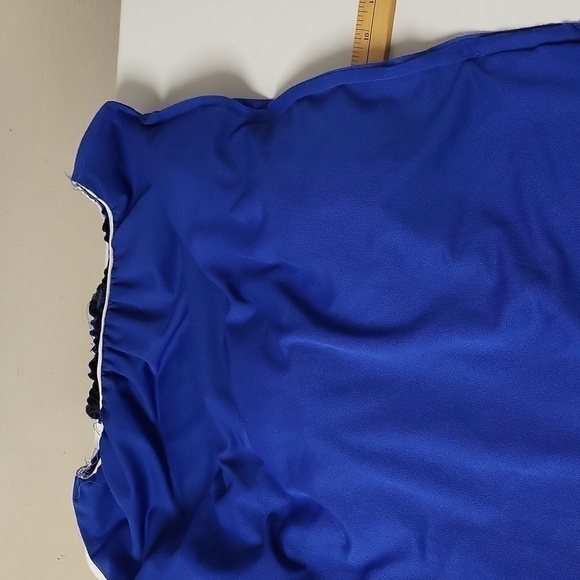 Vintage Encore Royal Blue Swing Dress Bow tie 🎀 ,lacey detailing attached - Picture 16 of 16